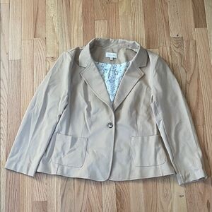 Skies Are Blue Beige Blazer XXL Neutral Minimalist Capsule Office Preppy